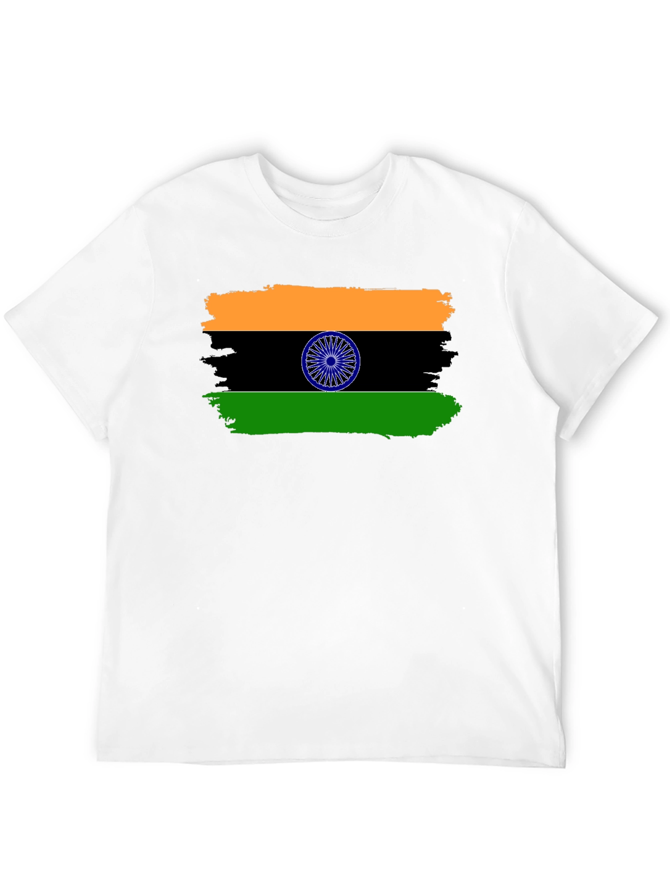 India Flag Graphic Print Black T-Shirt