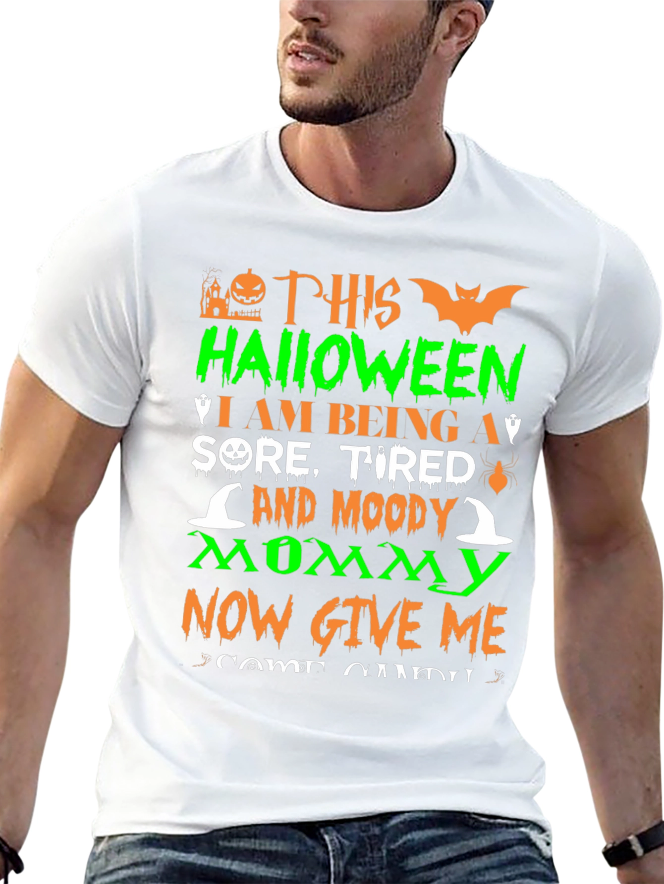 Halloween Moody Mommy Graphic T-Shirt