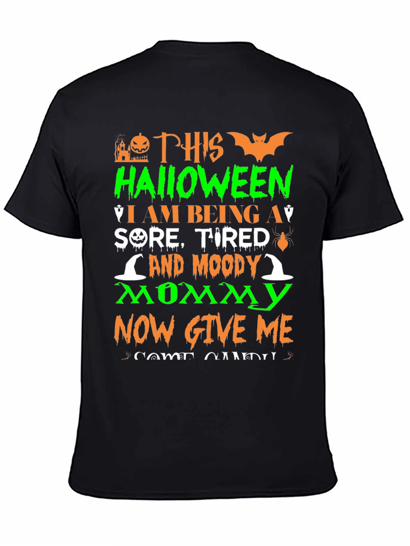 Halloween Moody Mommy Graphic T-Shirt