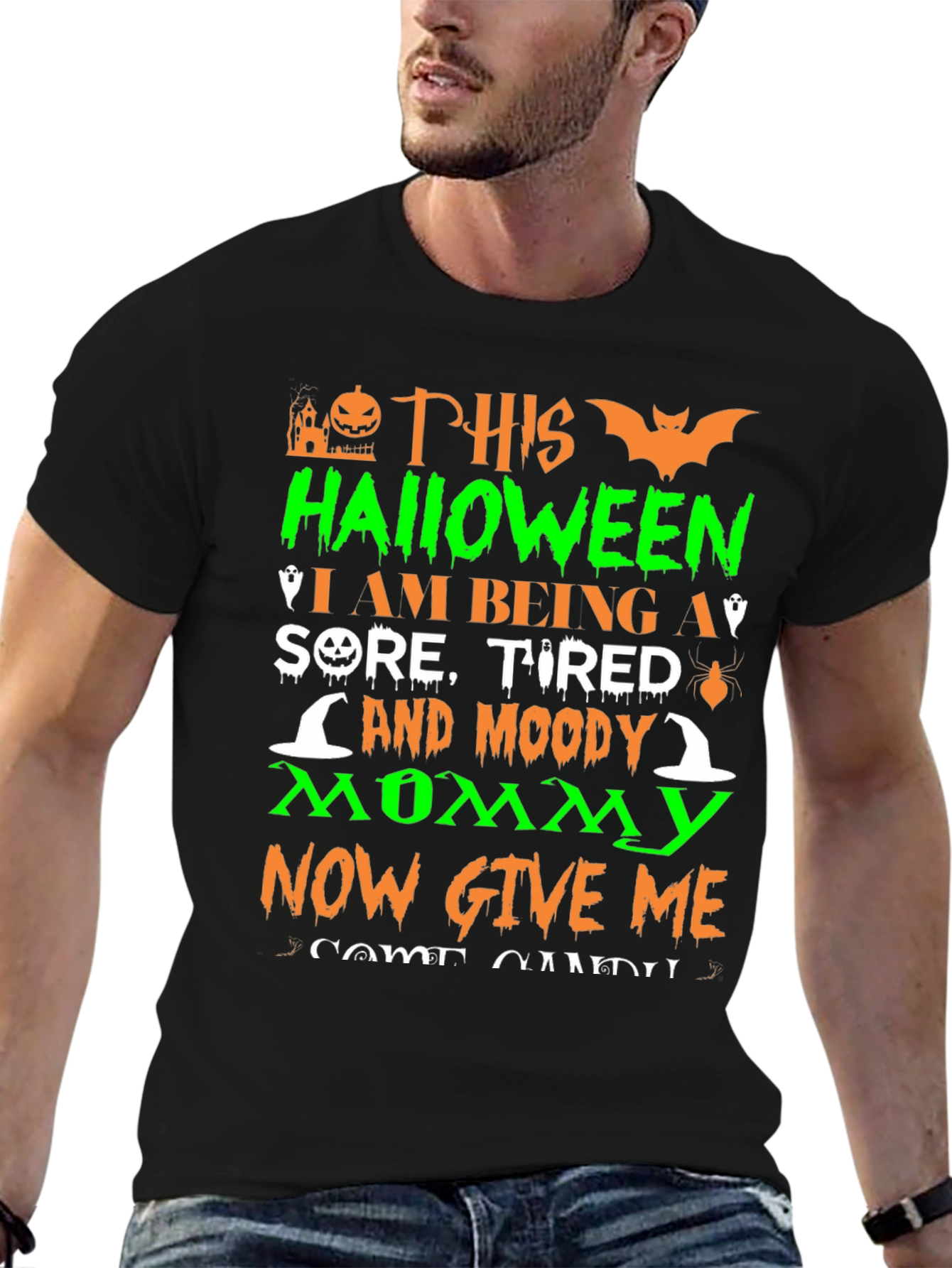 Halloween Moody Mommy Graphic T-Shirt