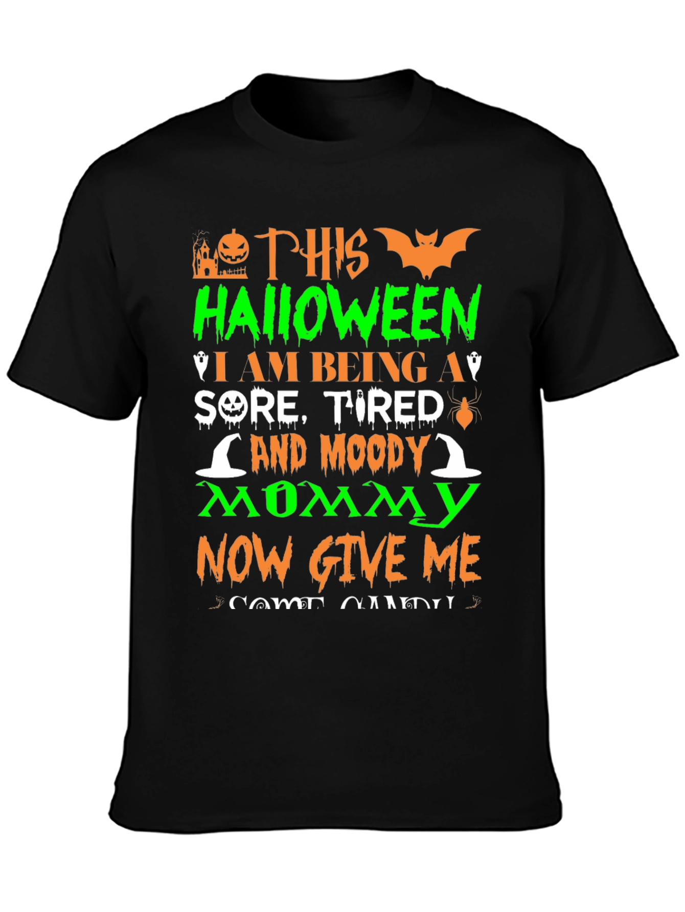 Halloween Moody Mommy Graphic T-Shirt