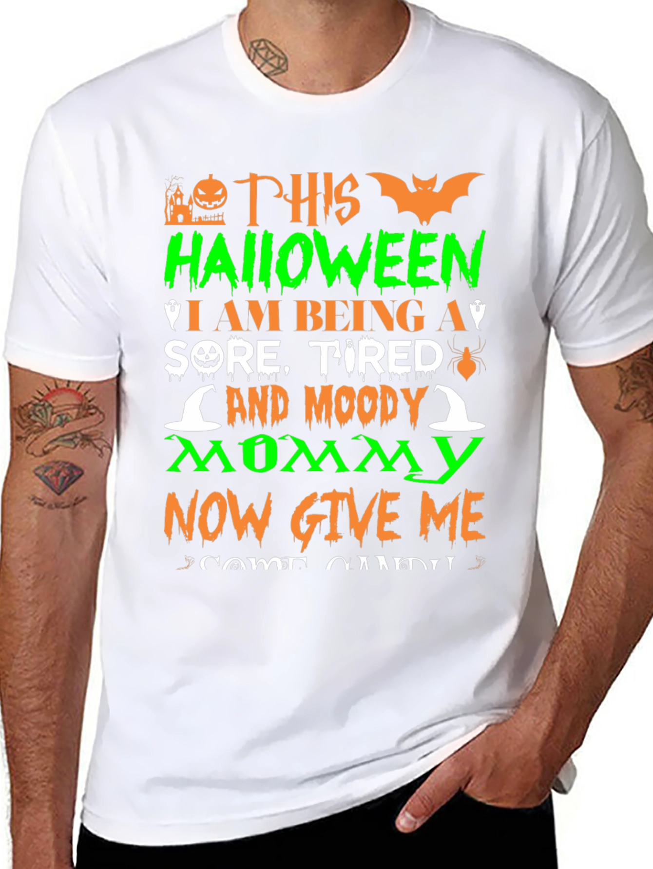 Halloween Moody Mommy Graphic T-Shirt