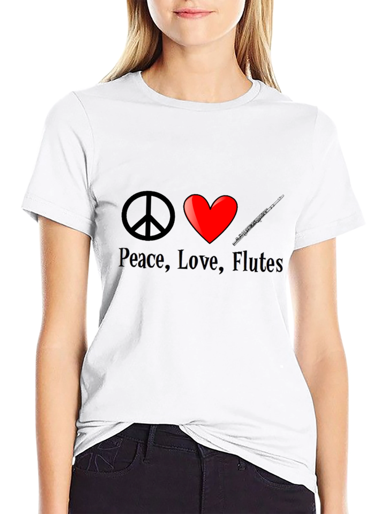 Peace Love Flutes T-Shirt - Musicians Tee