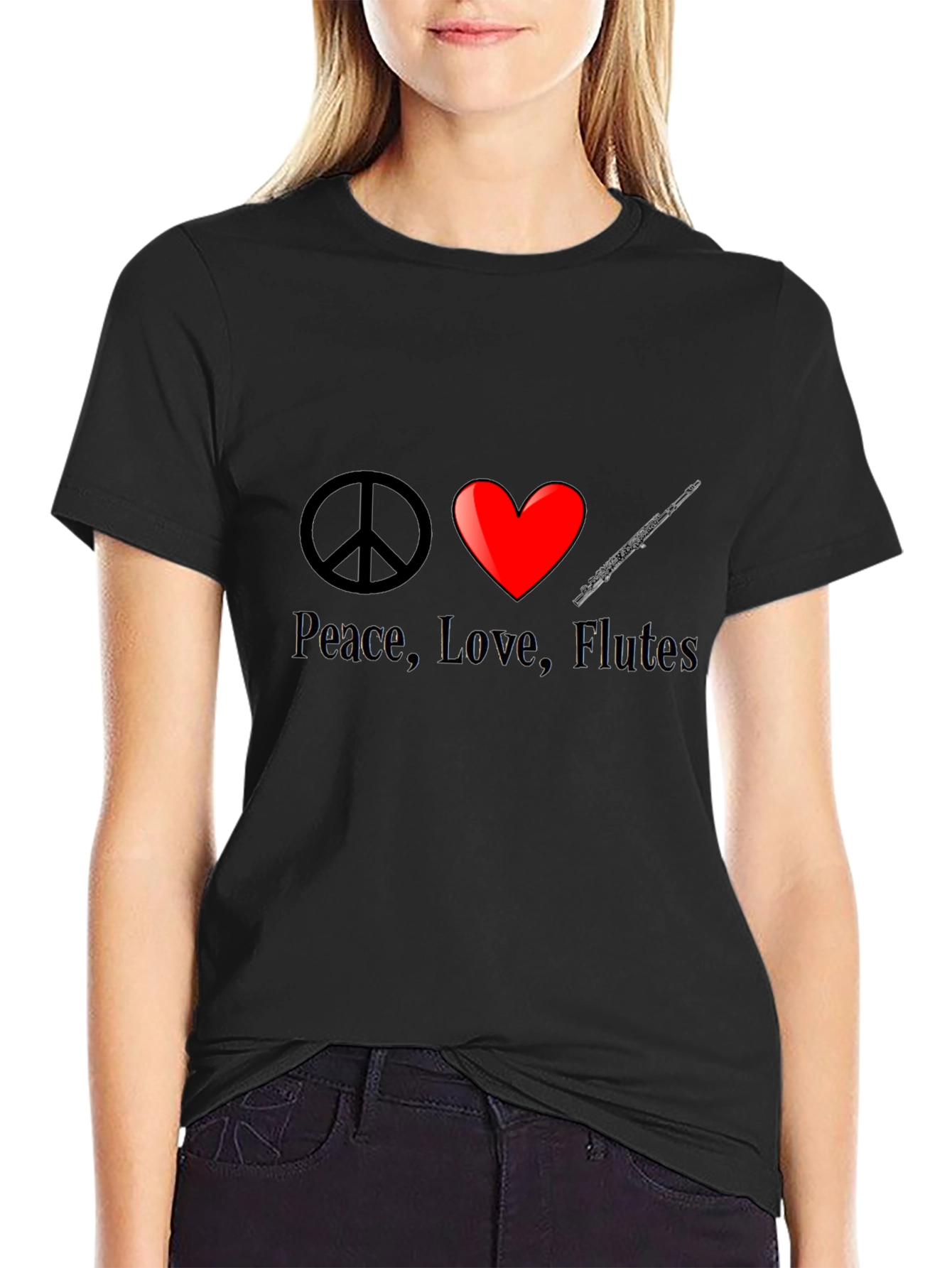 Peace Love Flutes T-Shirt - Musicians Tee