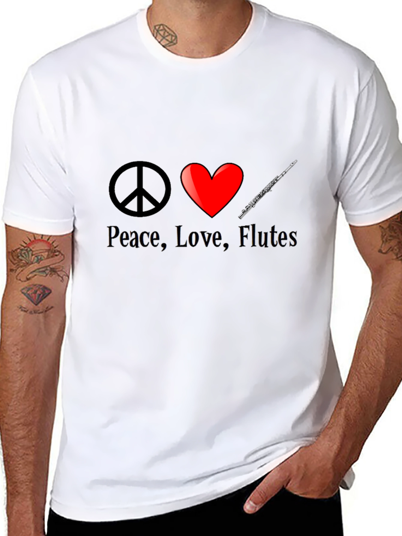 Peace Love Flutes T-Shirt - Musicians Tee