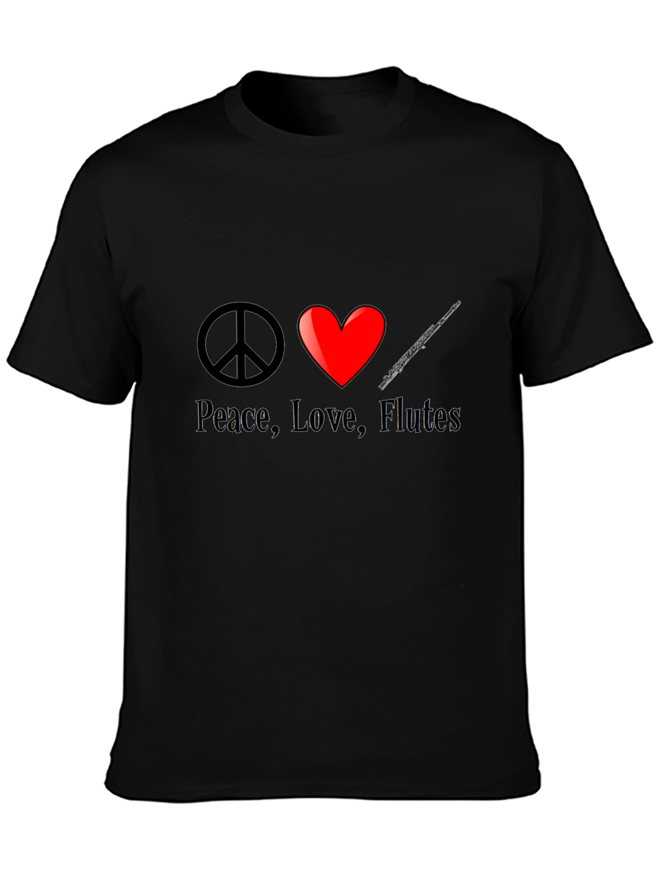 Peace Love Flutes T-Shirt - Musicians Tee