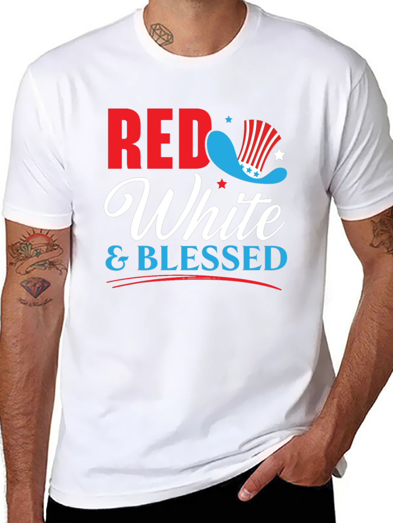 Red White & Blessed Patriotic Graphic Tee