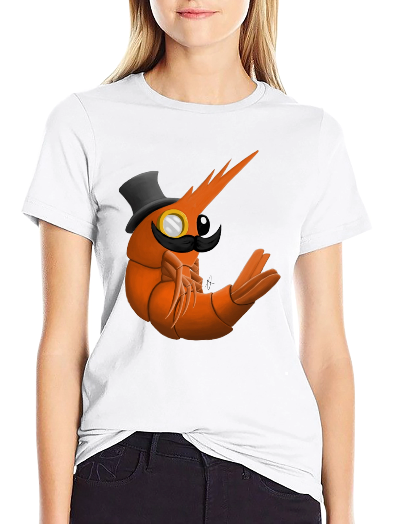 Dapper Shrimp T-Shirt - Humorous Seafood Graphic Tee