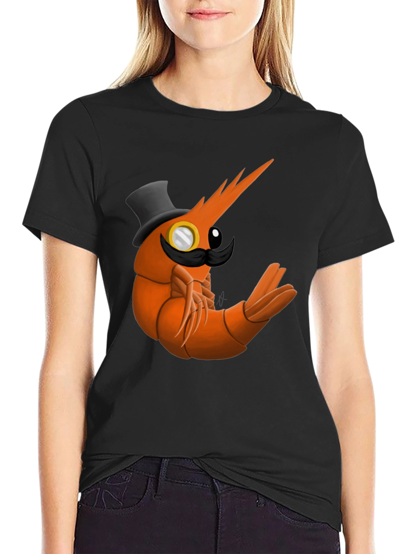 Dapper Shrimp T-Shirt - Humorous Seafood Graphic Tee