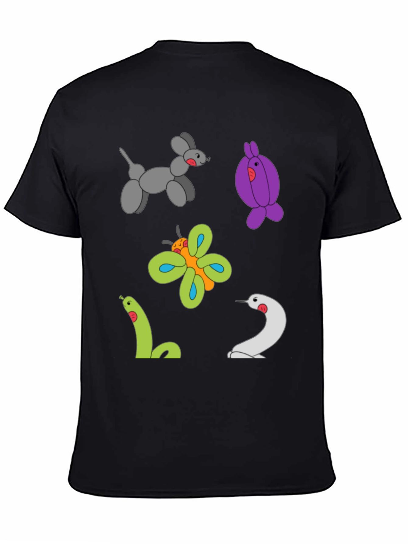 Balloon Animal Print Black T-Shirt