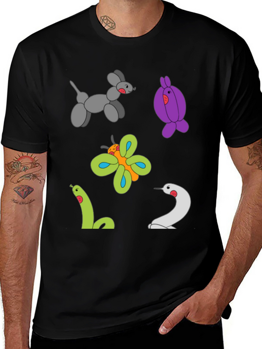 Balloon Animal Print Black T-Shirt