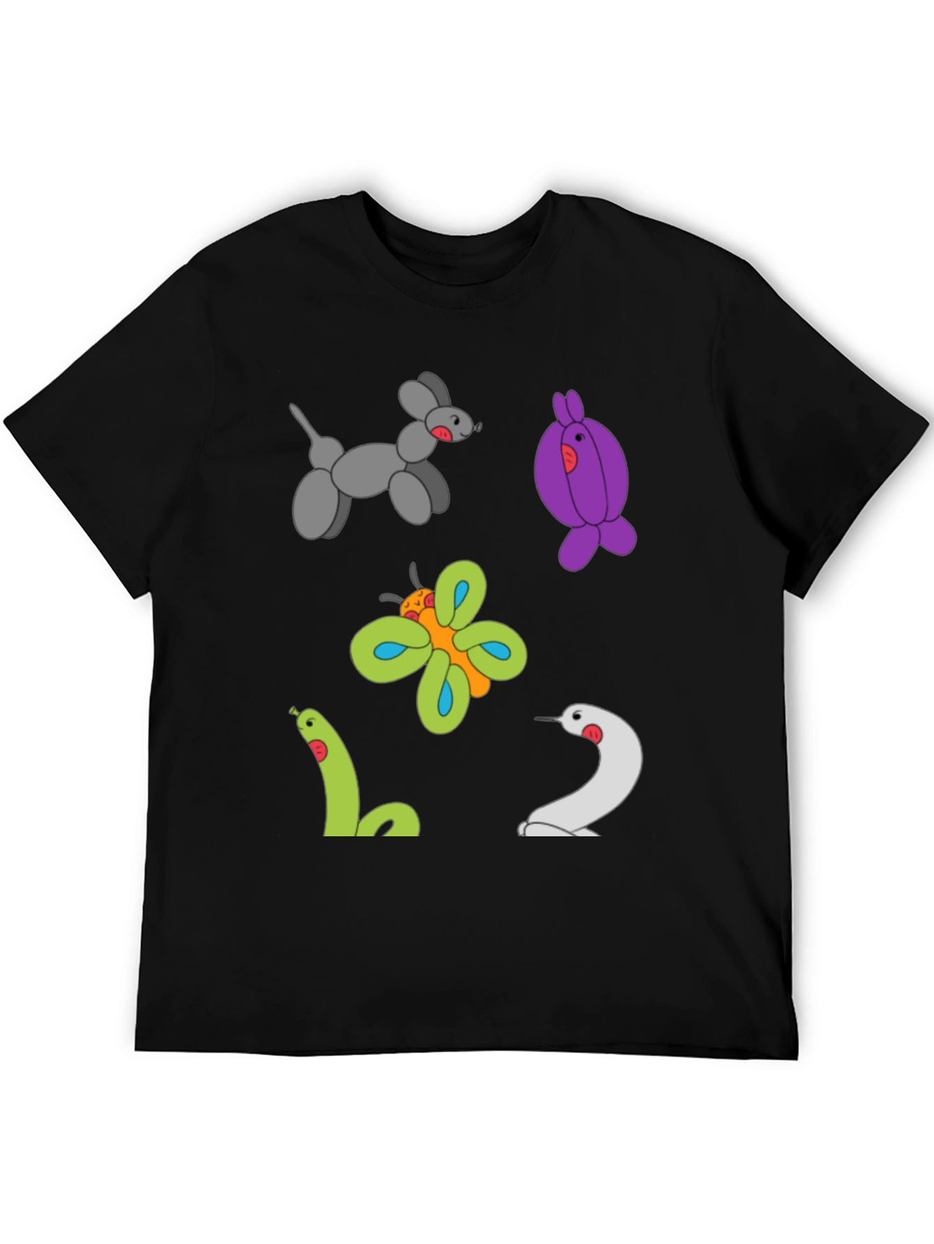 Balloon Animal Print Black T-Shirt