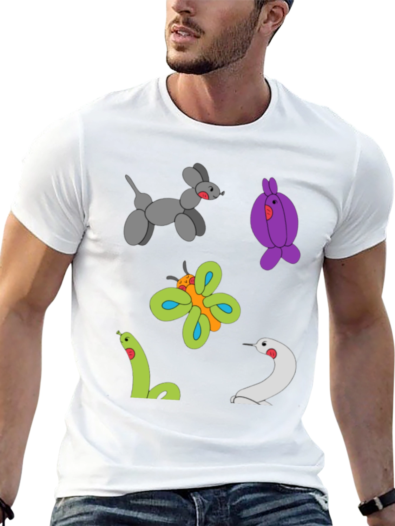 Balloon Animal Print Black T-Shirt