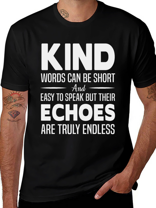 Kind Words T-Shirt - Motivational & Comfortable Black Tee