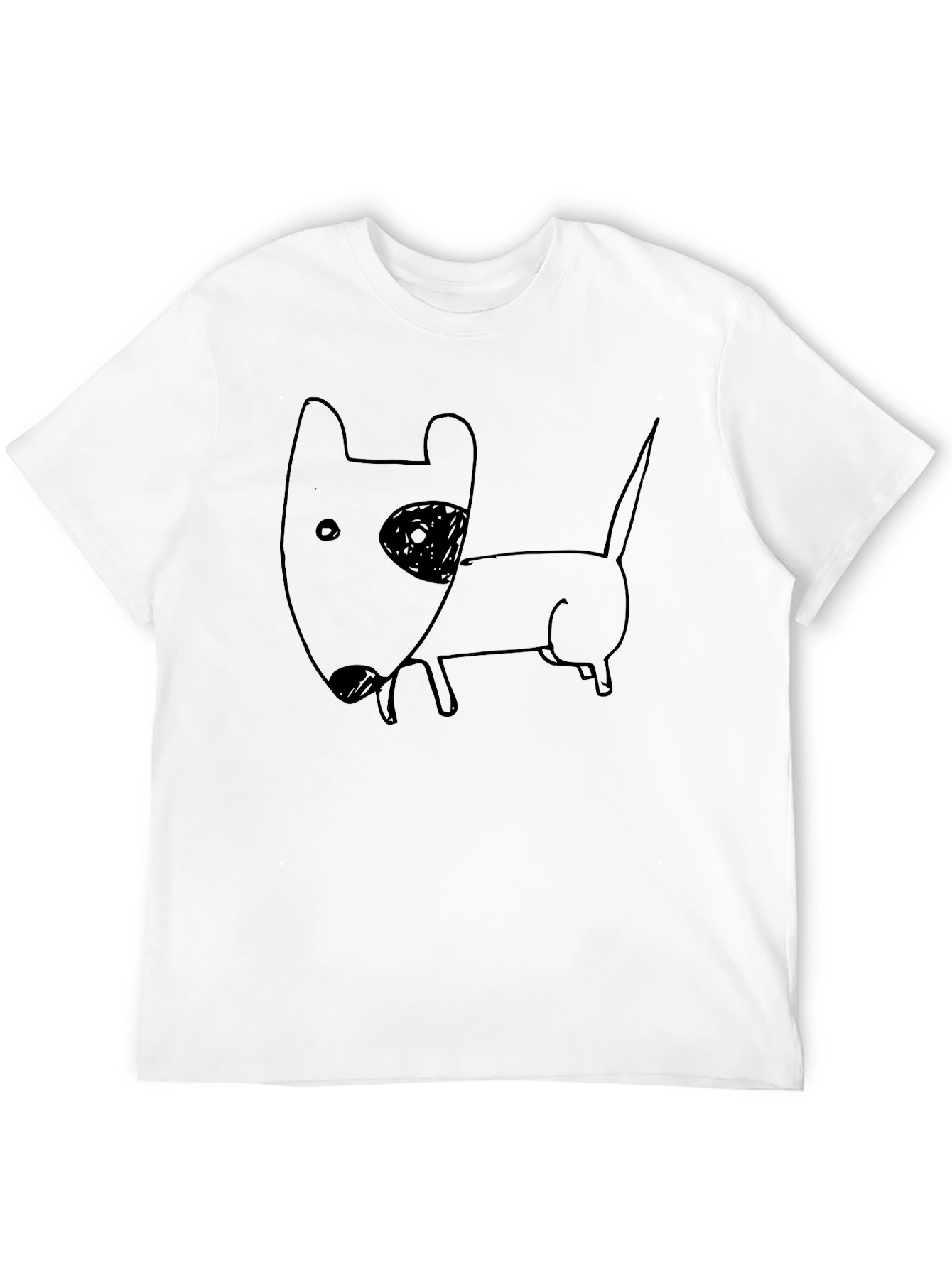 Funny Dog Sketch Black T-Shirt
