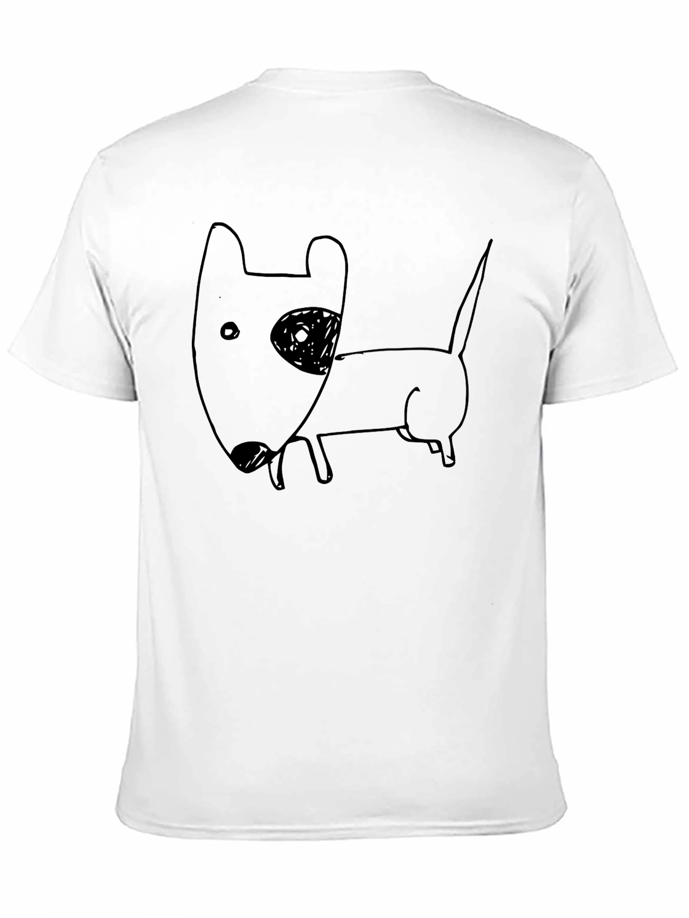 Funny Dog Sketch Black T-Shirt