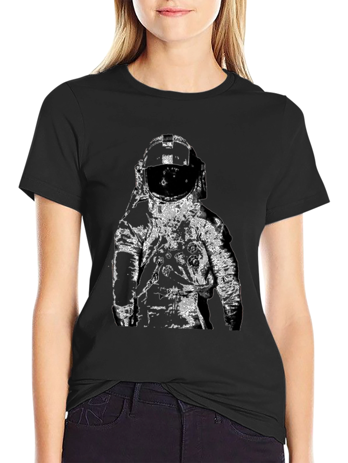 Astronaut Graphic T-Shirt - Black Cotton Tee