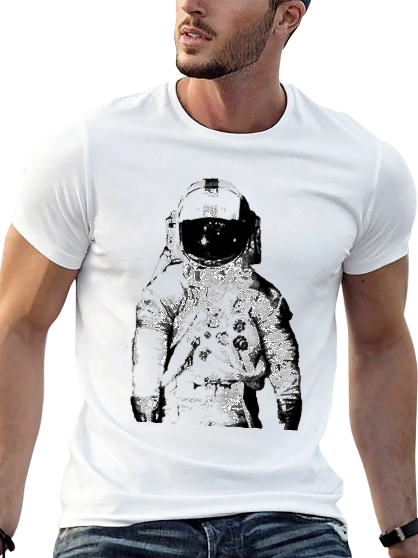 Astronaut Graphic T-Shirt - Black Cotton Tee