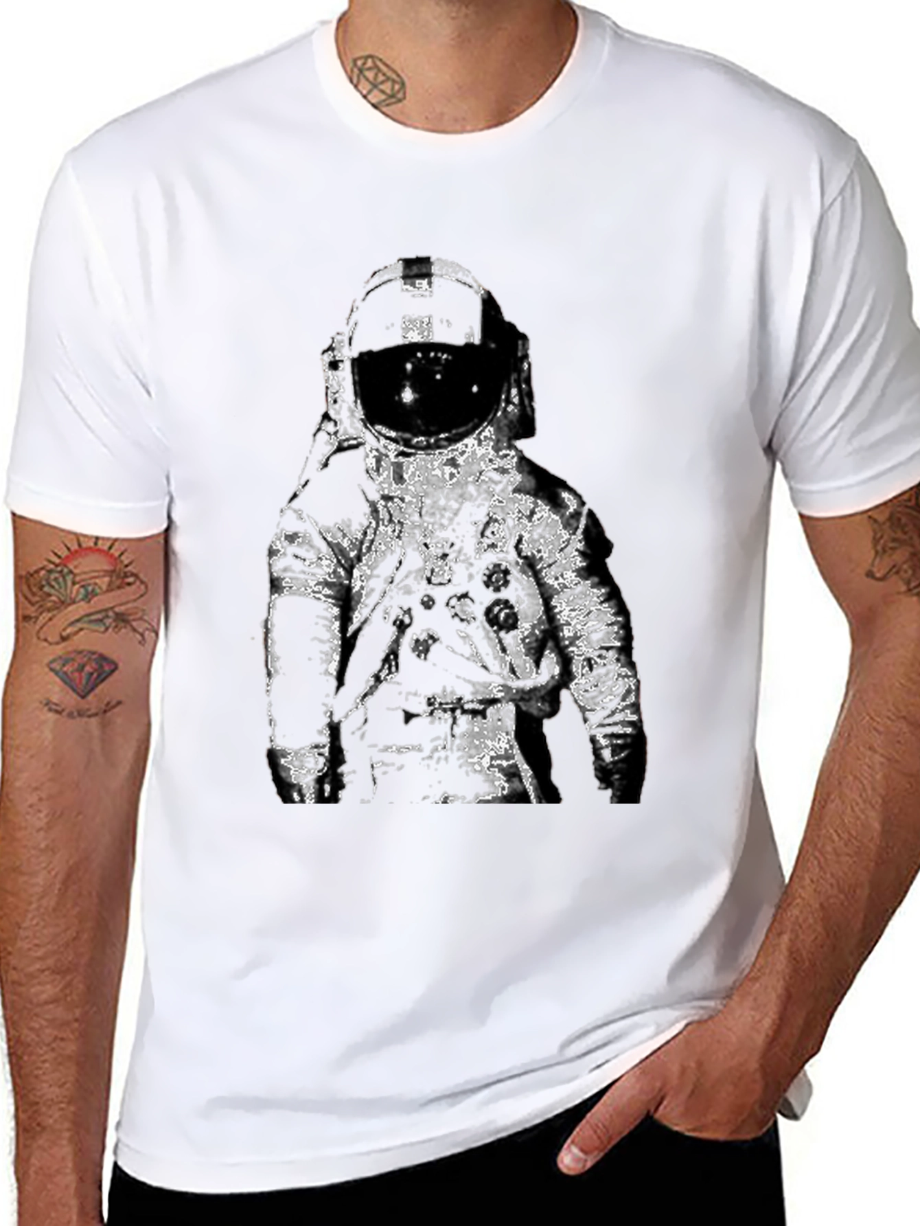 Astronaut Graphic T-Shirt - Black Cotton Tee