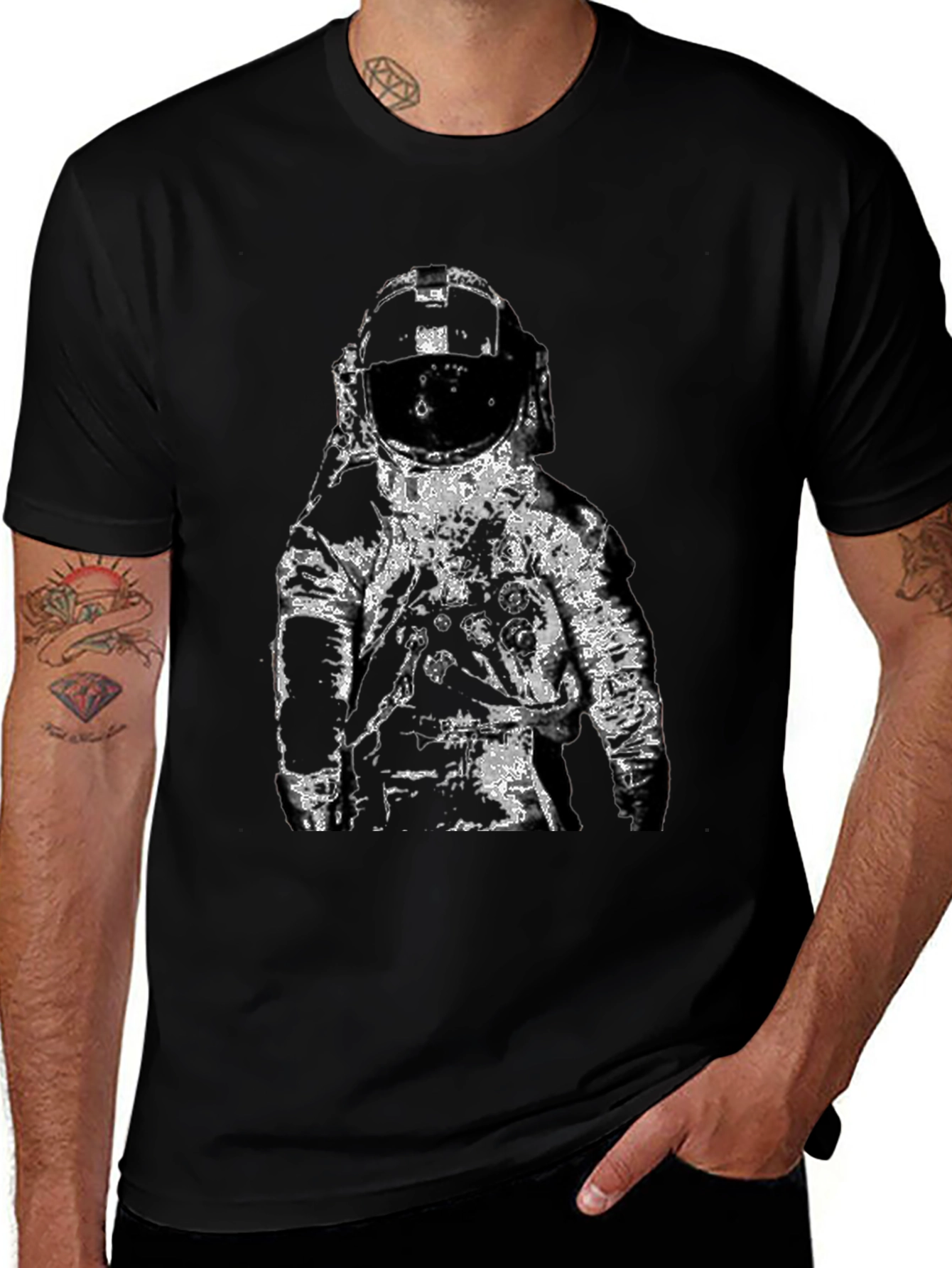 Astronaut Graphic T-Shirt - Black Cotton Tee
