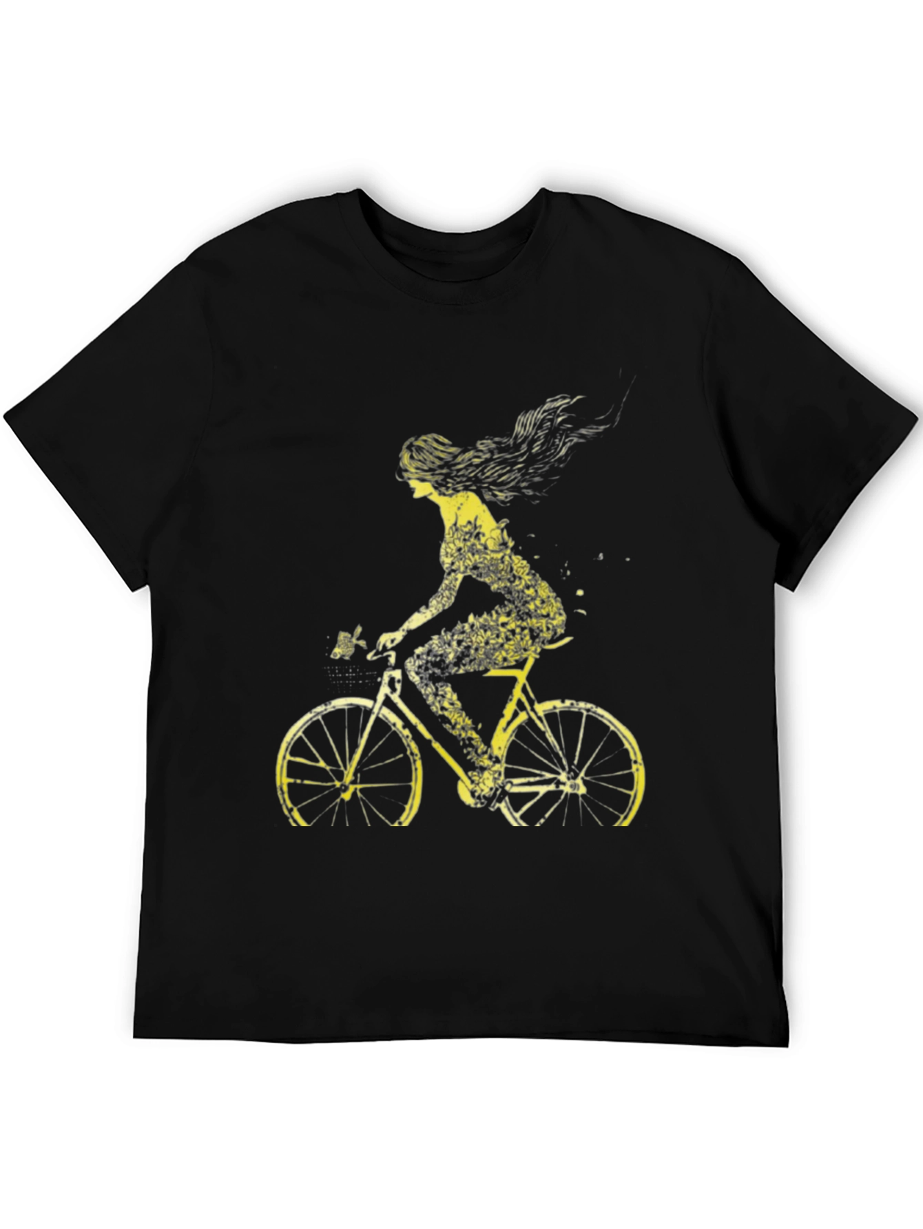 Bicycle Girl Graphic Tee - Stylish Black Cotton T-Shirt