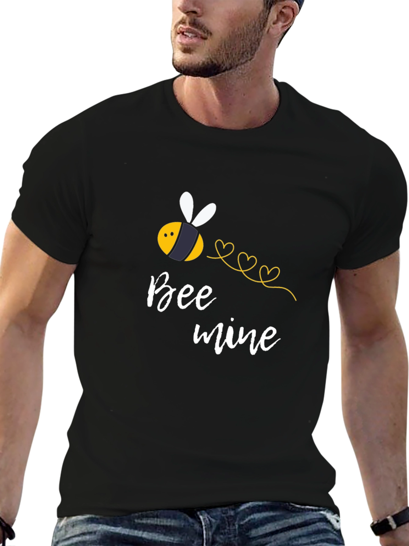 Bee Mine Black T-Shirt - Sweet Valentines Day Gift