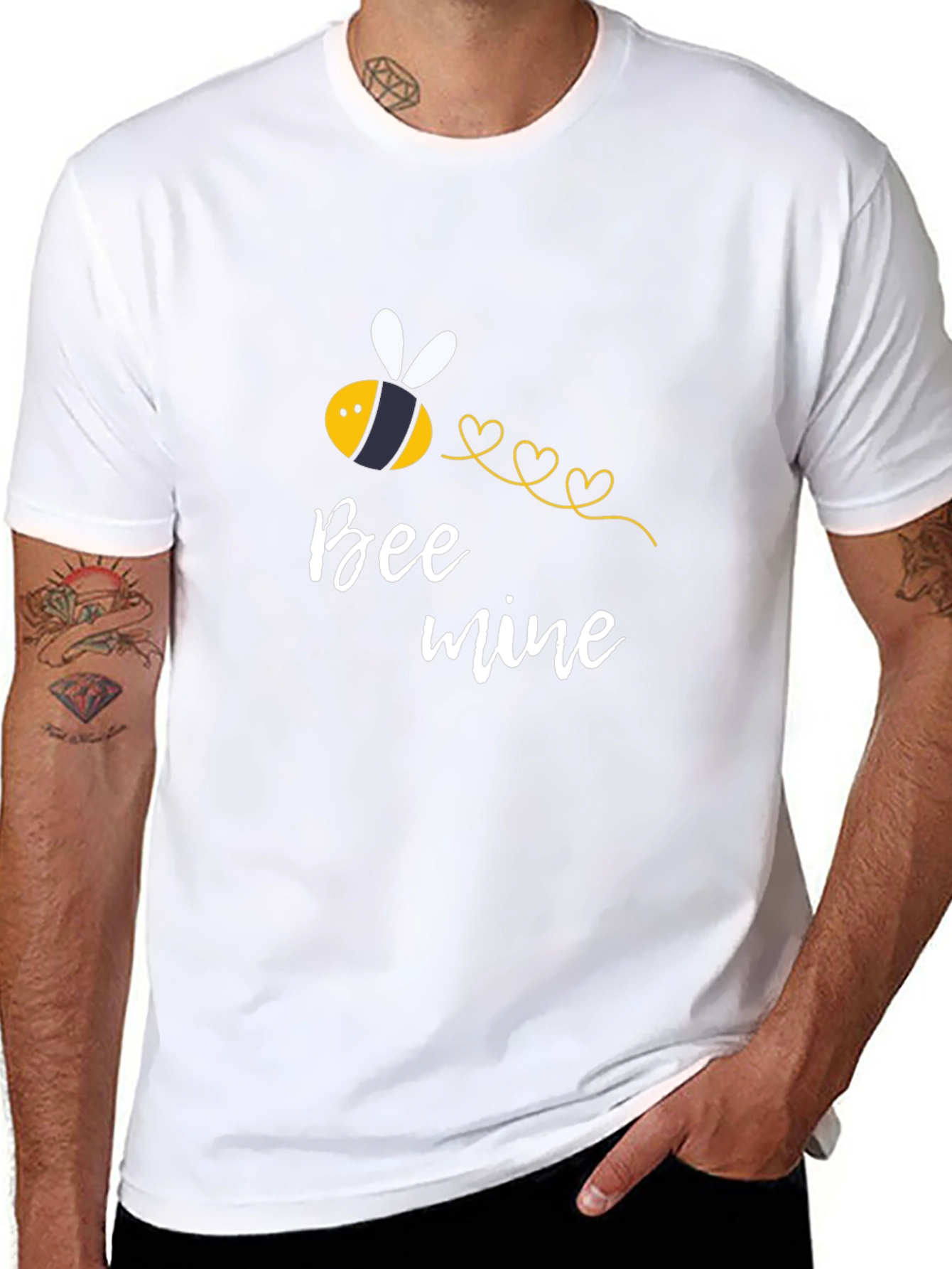 Bee Mine Black T-Shirt - Sweet Valentines Day Gift