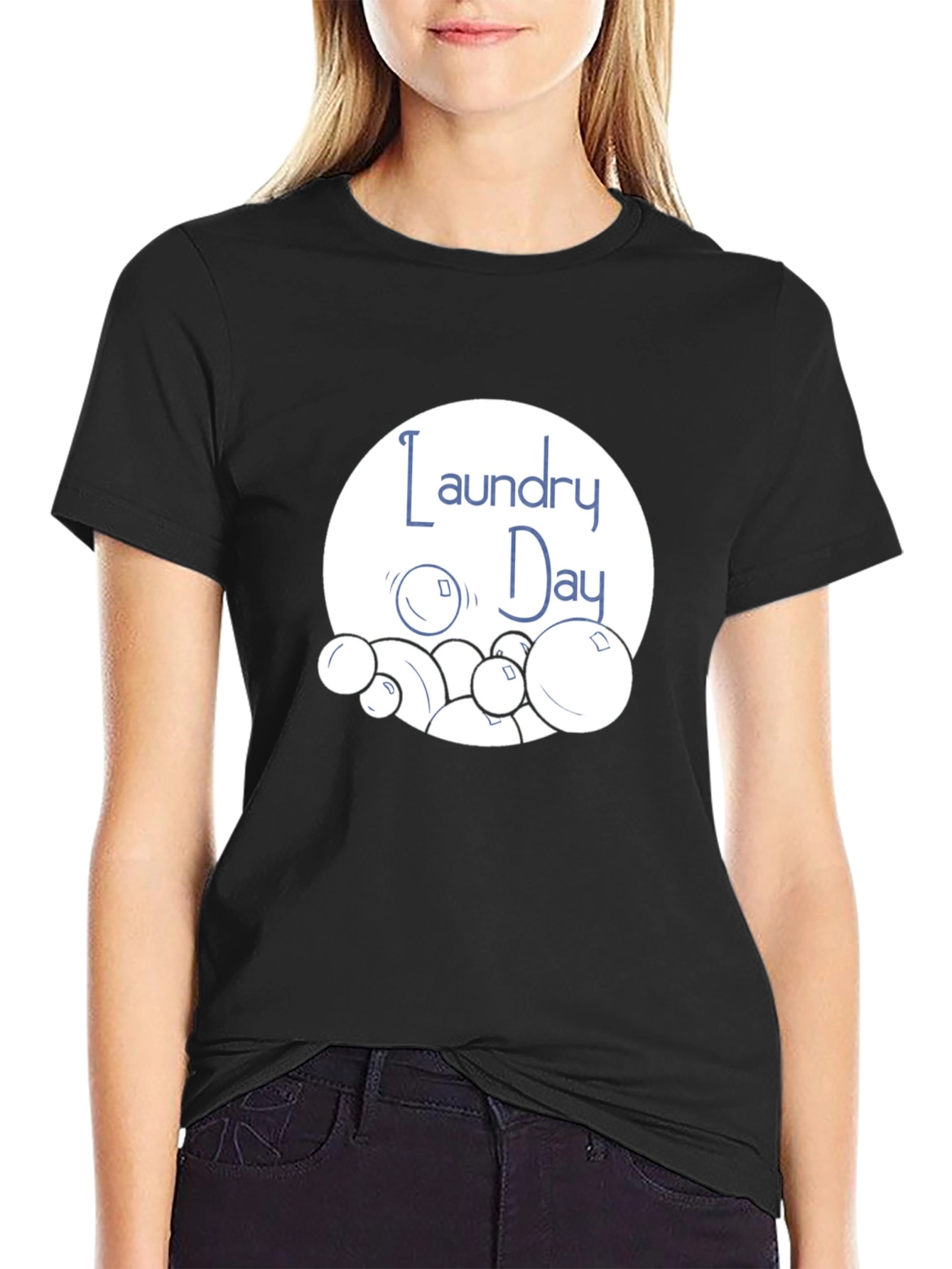 Laundry Day Graphic T-Shirt - Black Cotton Tee