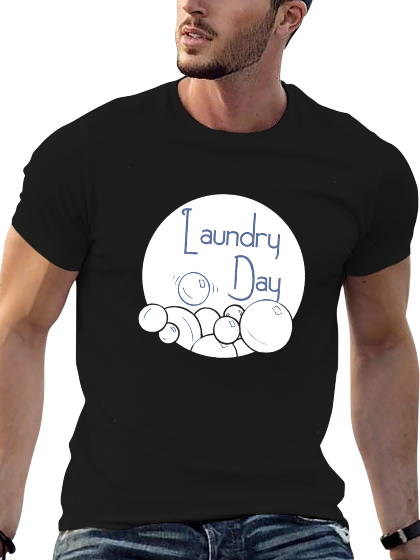 Laundry Day Graphic T-Shirt - Black Cotton Tee