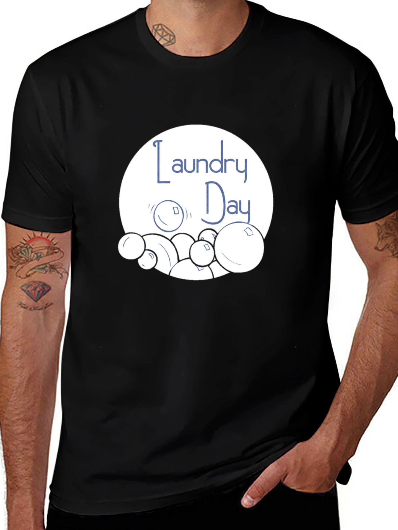 Laundry Day Graphic T-Shirt - Black Cotton Tee