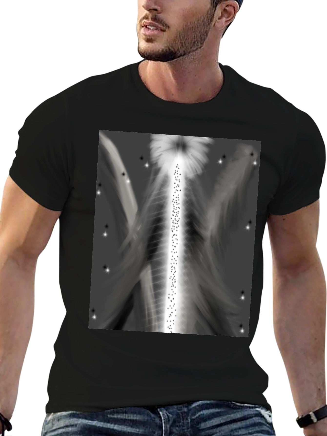 Abstract Angel Wings Graphic T-Shirt