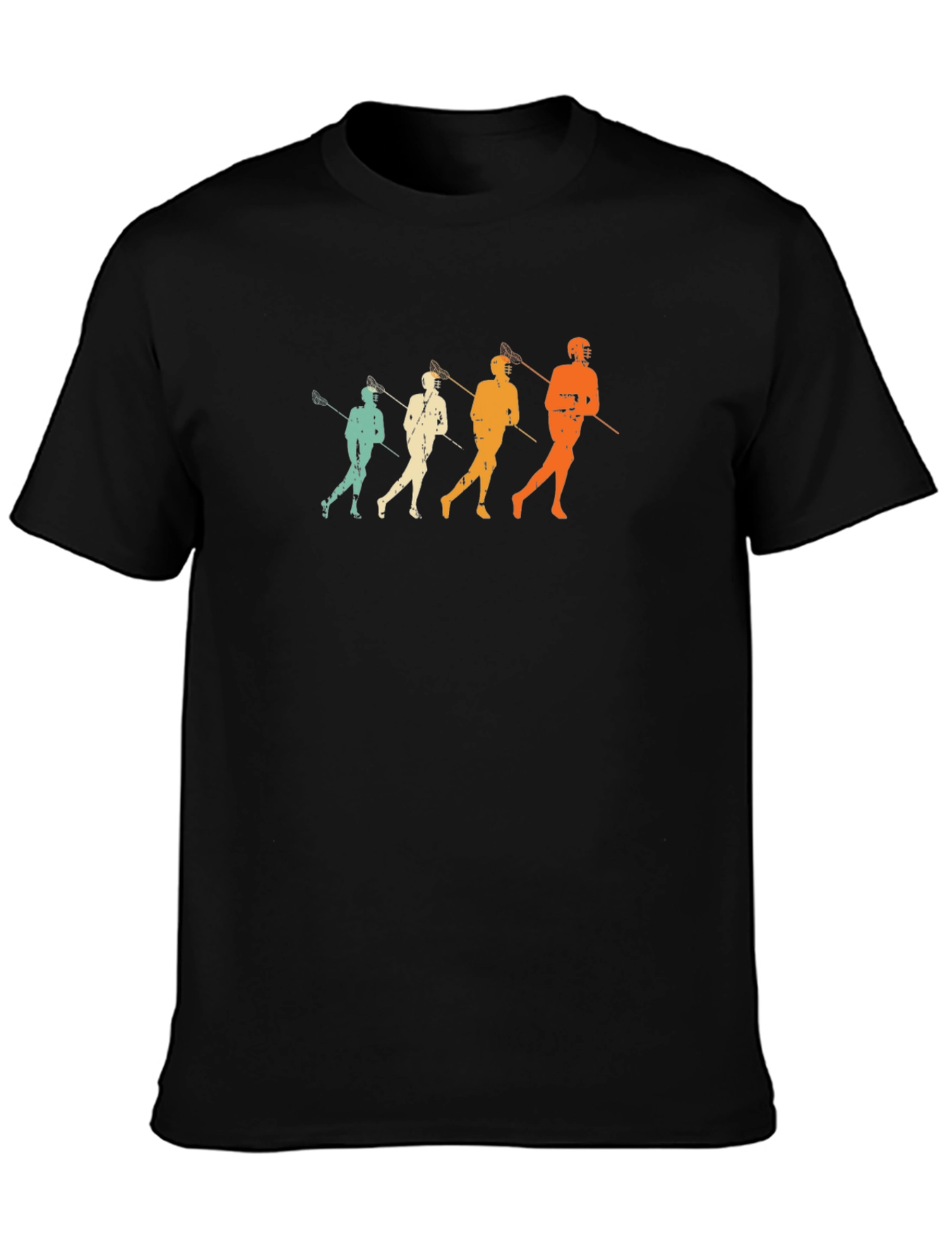Retro Lacrosse Player Graphic T-Shirt