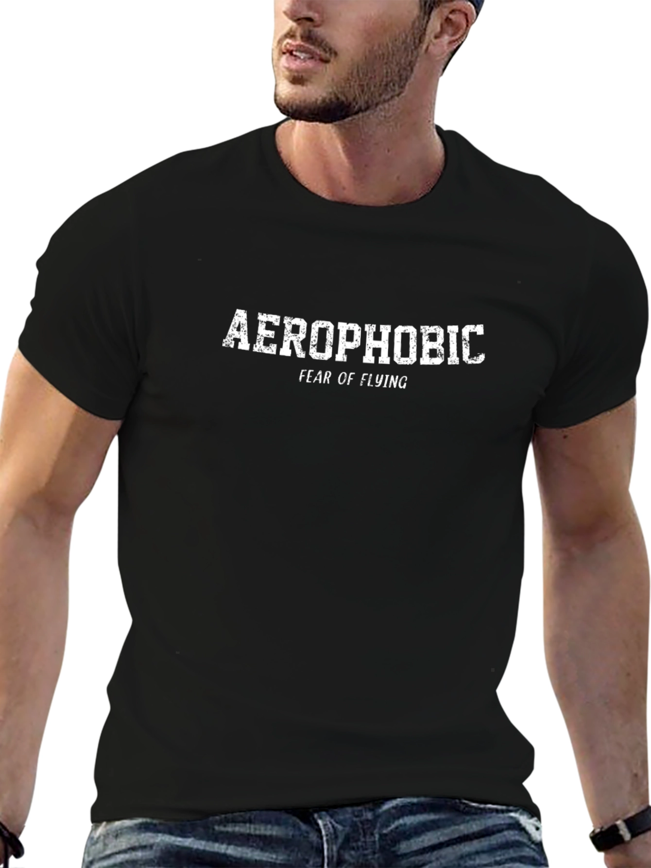 Aerophobic Fear of Flying Graphic Tee - Black