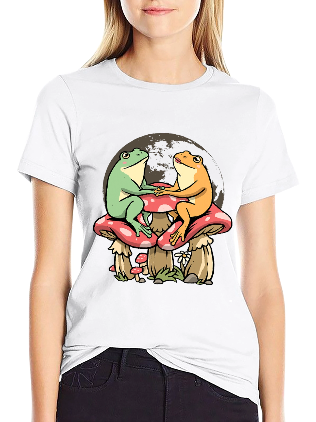 Frog Couple Mushroom T-Shirt - Unique Graphic Tee