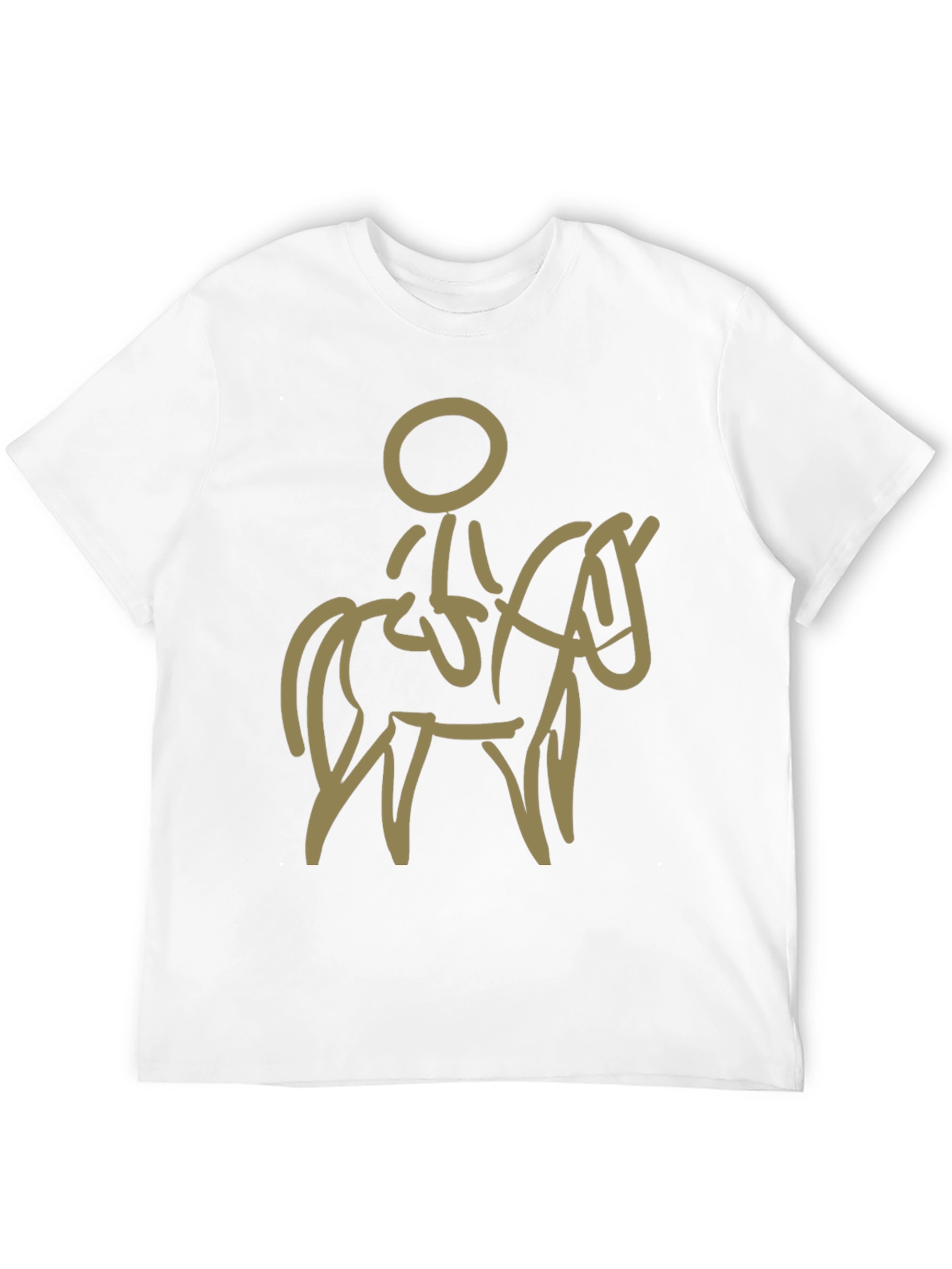 Stylized Horse and Rider Graphic Tee - Black