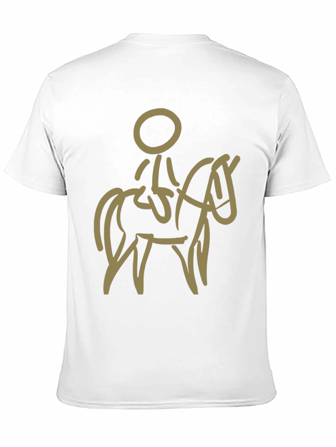 Stylized Horse and Rider Graphic Tee - Black