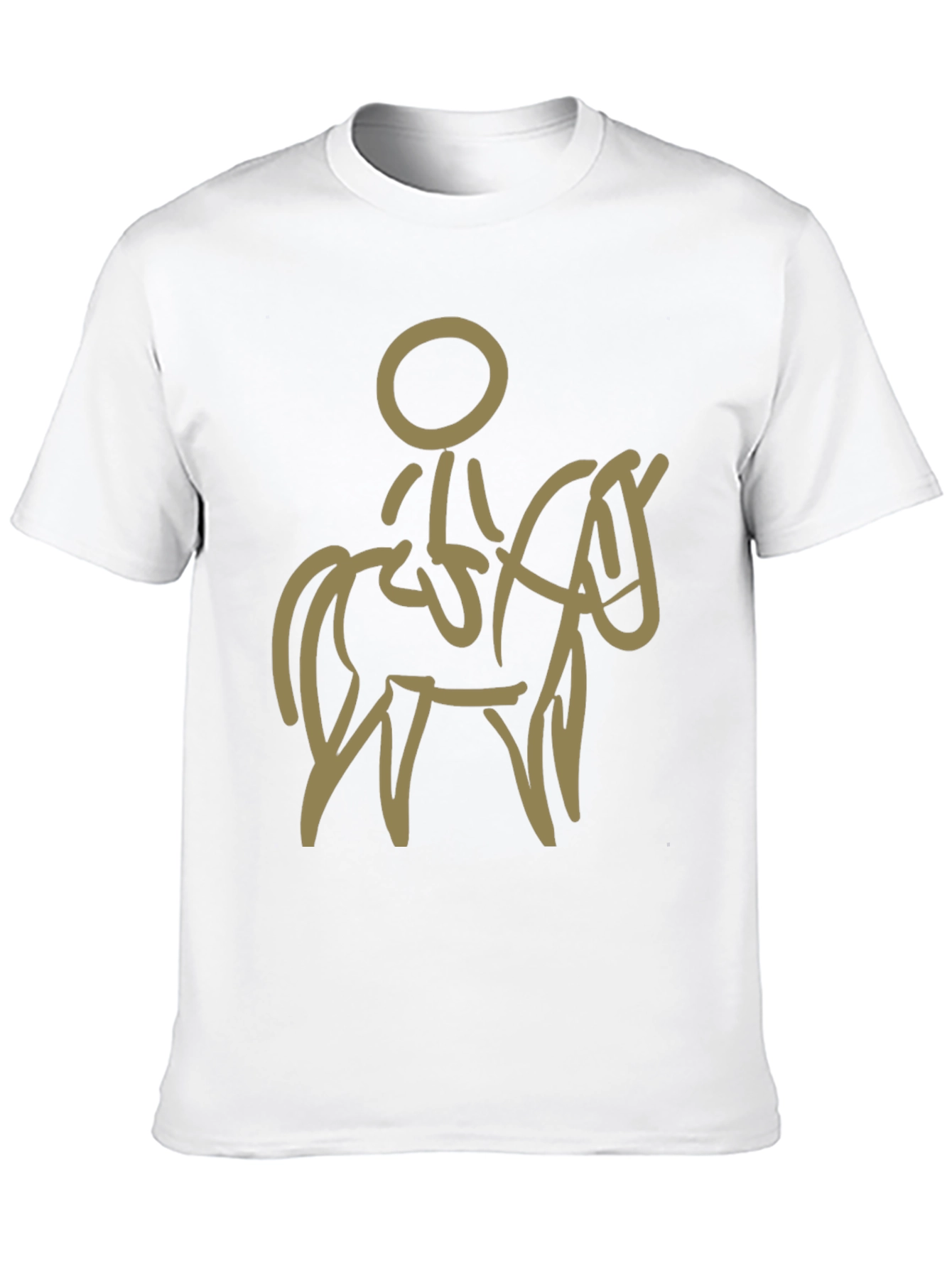 Stylized Horse and Rider Graphic Tee - Black