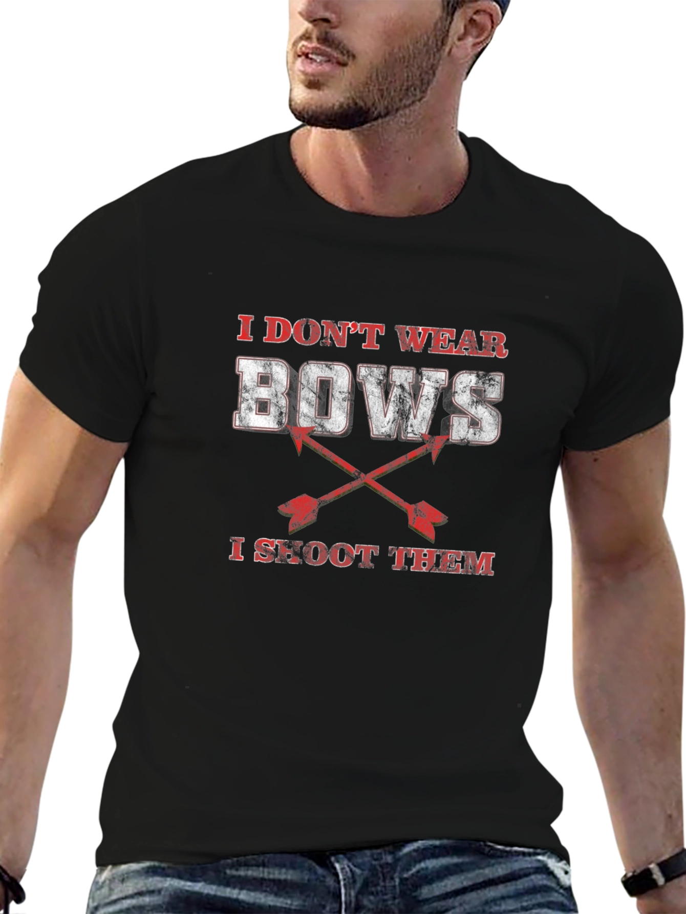 I Dont Wear Bows I Shoot Them Black T-Shirt