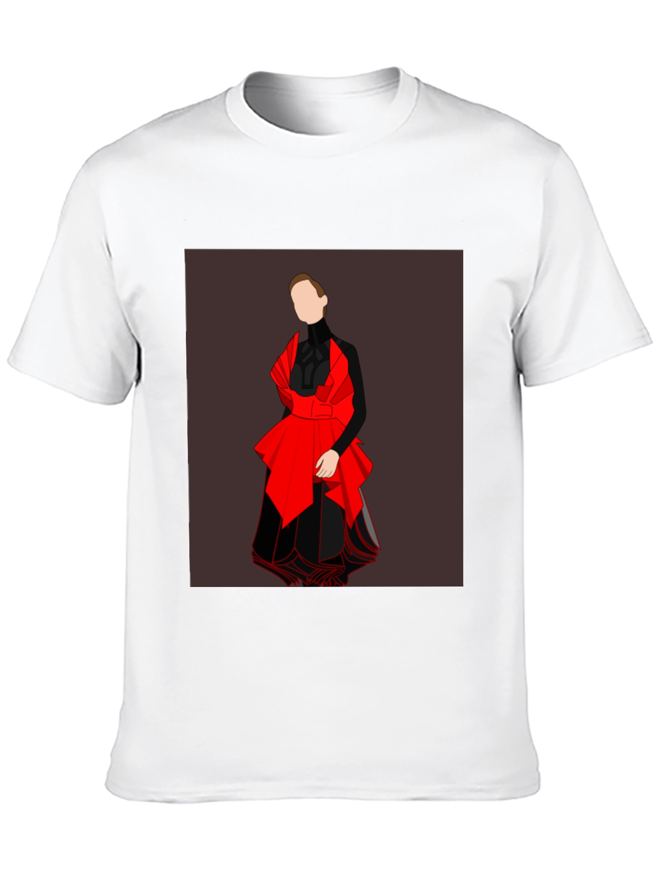 Black Graphic Tee - Abstract Red and Black Design