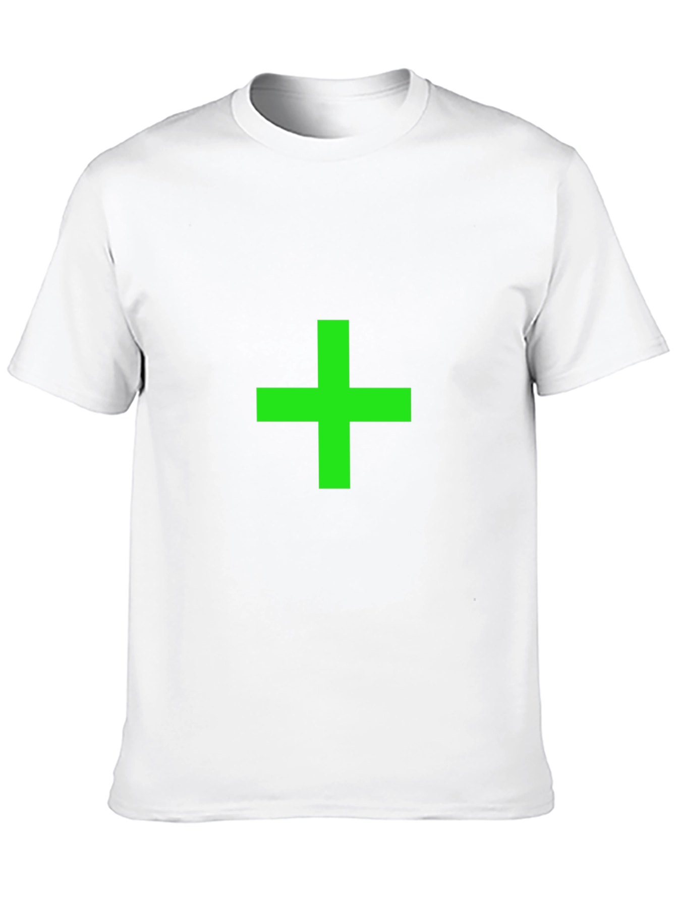 Green Plus Sign Black T-Shirt