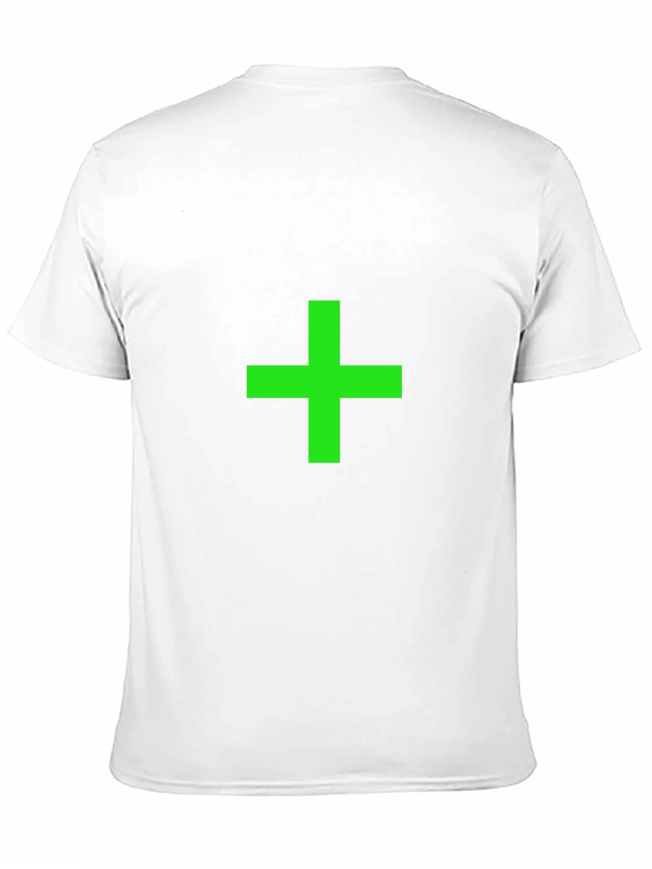 Green Plus Sign Black T-Shirt