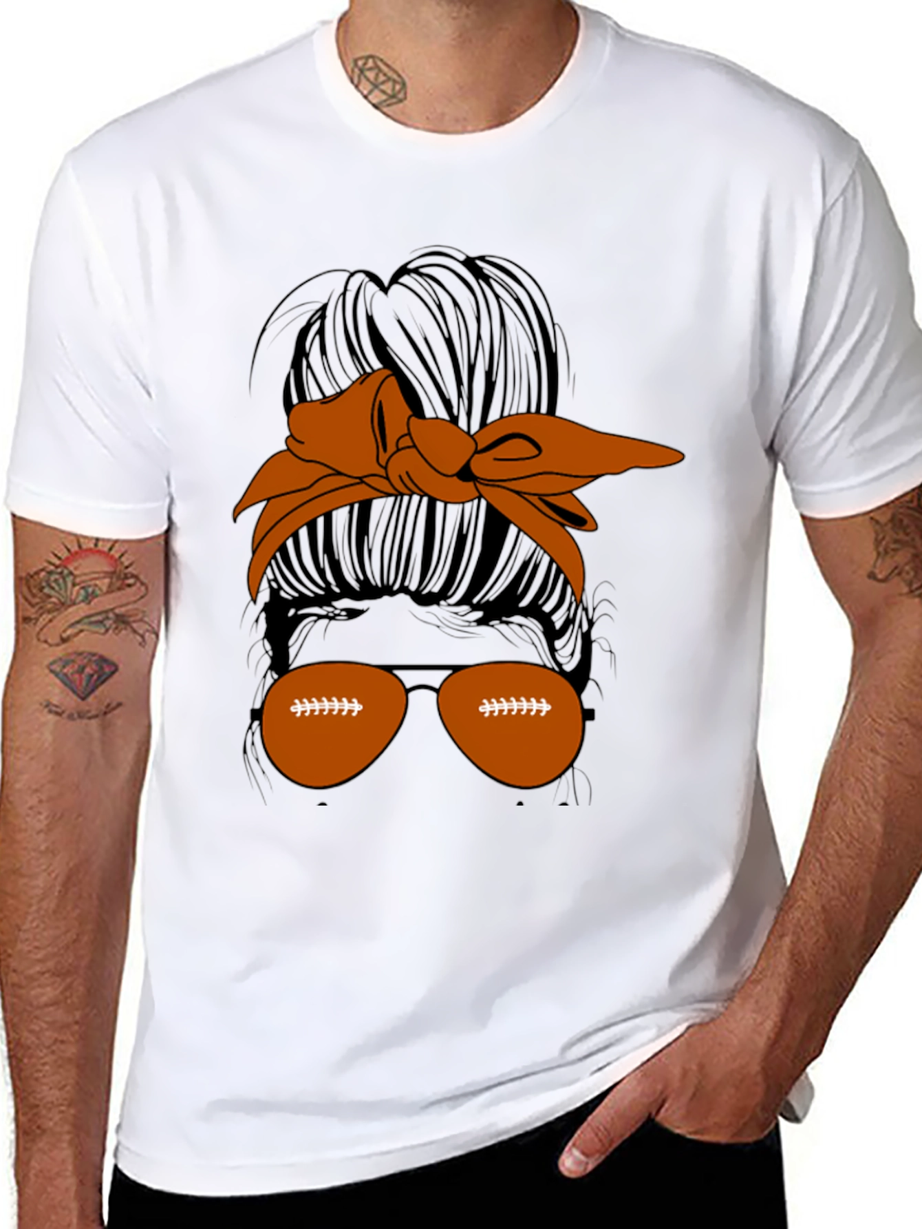 Football Messy Bun Graphic Tee