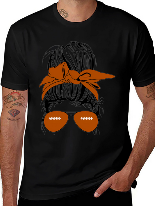 Football Messy Bun Graphic Tee
