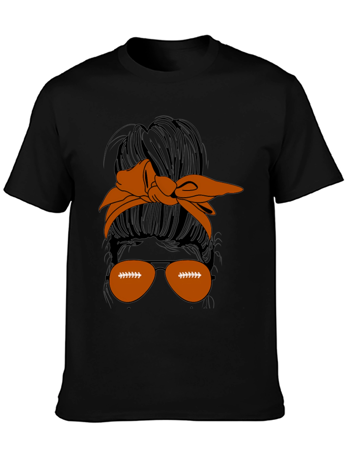 Football Messy Bun Graphic Tee