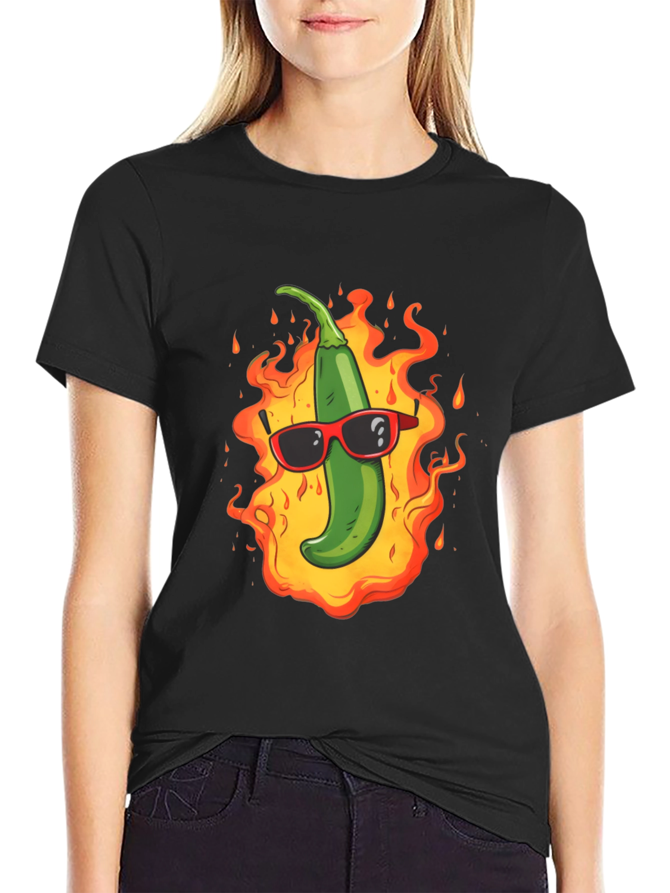 Spicy Chili Pepper T-Shirt - Cool in Flames!