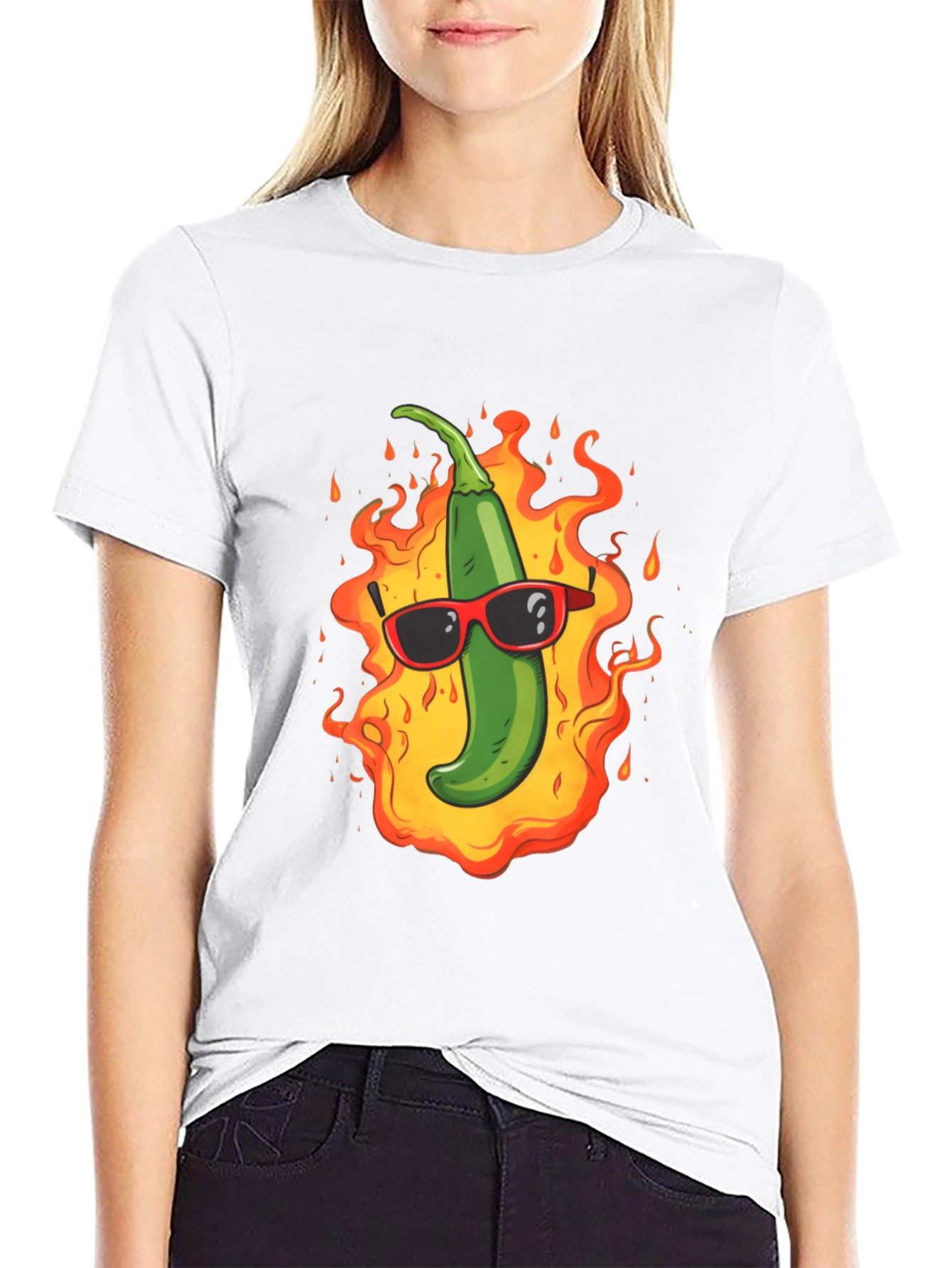 Spicy Chili Pepper T-Shirt - Cool in Flames!