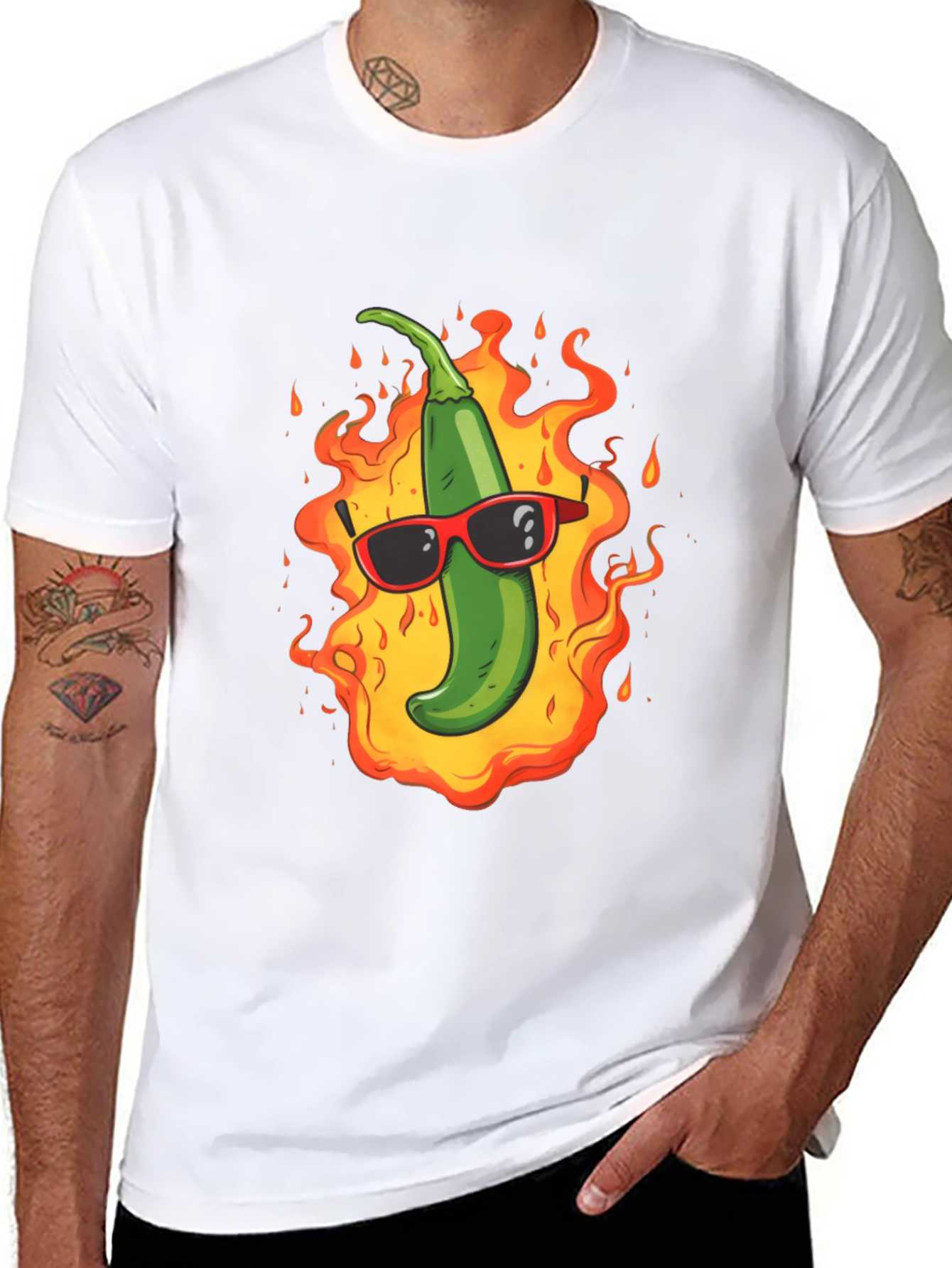 Spicy Chili Pepper T-Shirt - Cool in Flames!