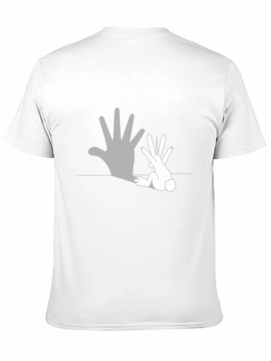 Rabbit Shadow T-Shirt - Black Cotton Tee
