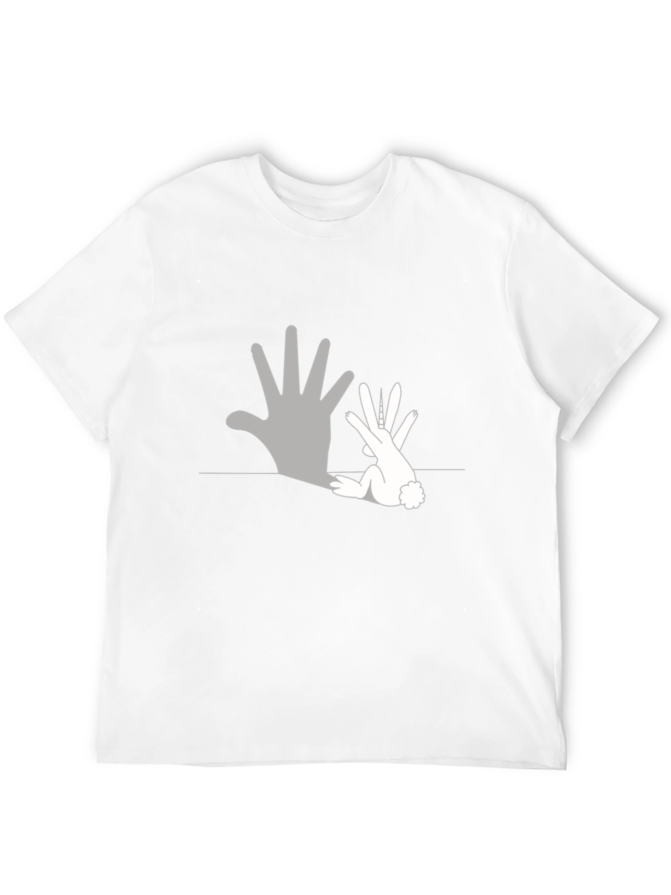 Rabbit Shadow T-Shirt - Black Cotton Tee