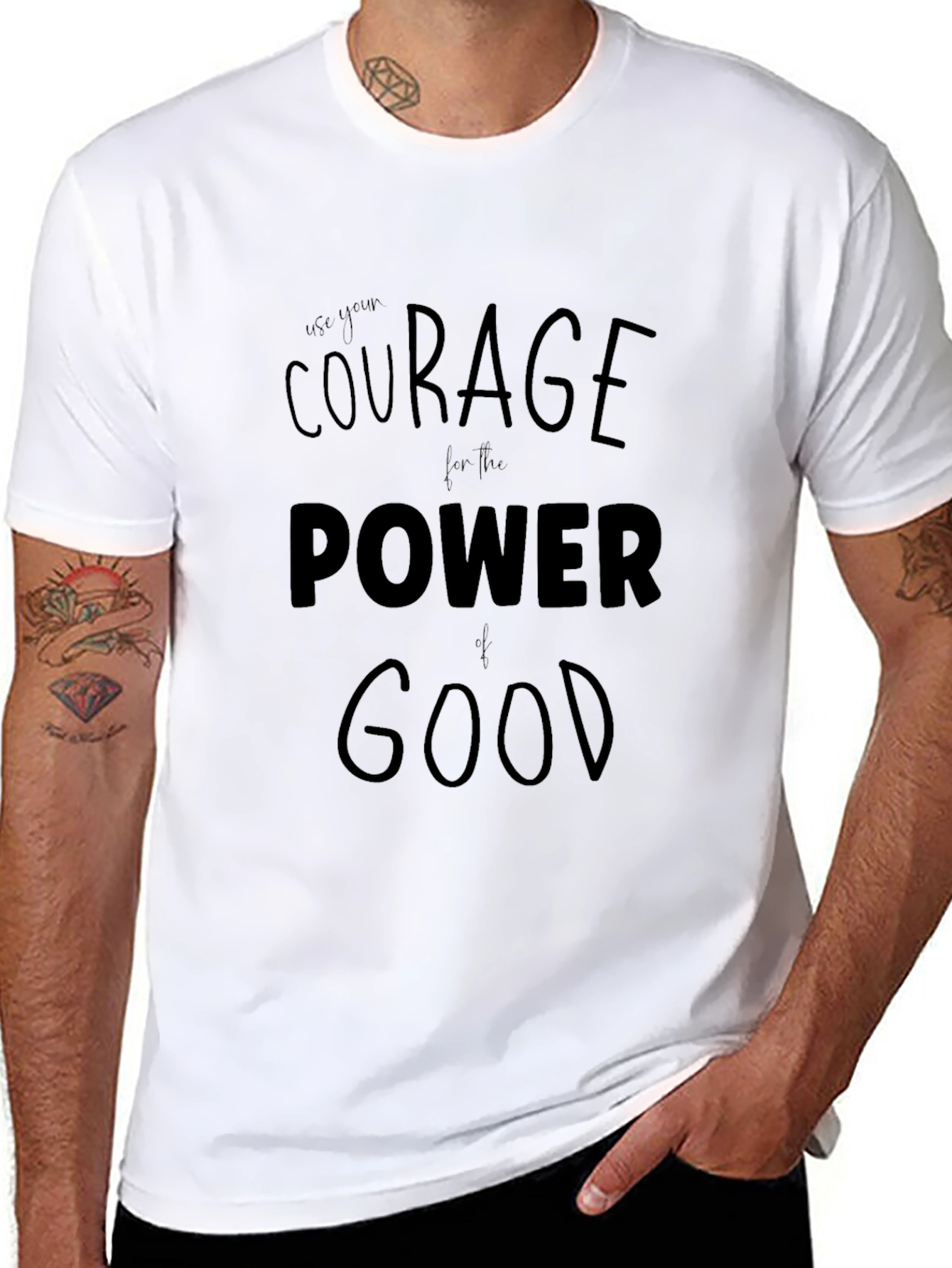 Courage for the Power of Good Black Tee